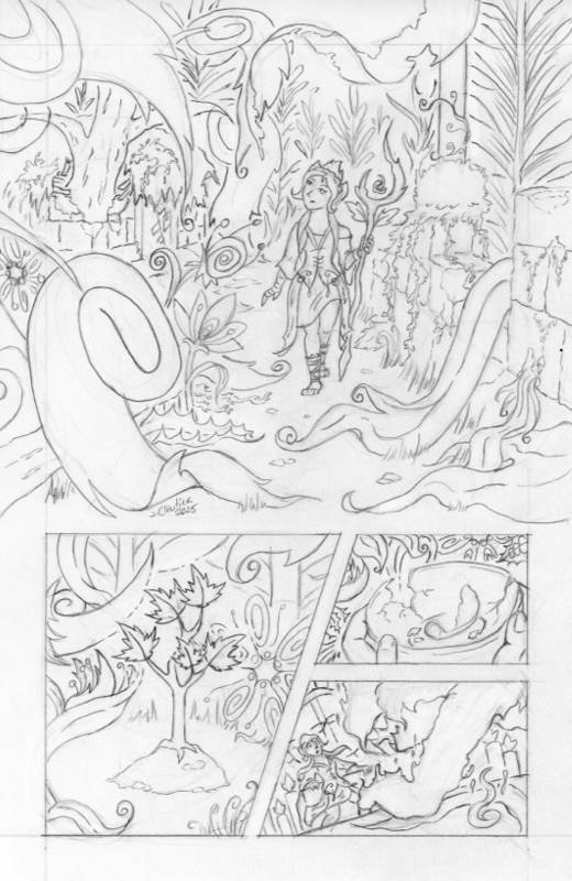 Concept for a comic page, 2025