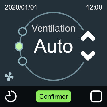 Eynrj - Mode fan interface of a heating module
