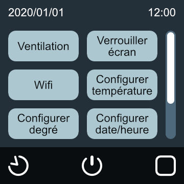 Eynrj - Menu interface of a heating modulek